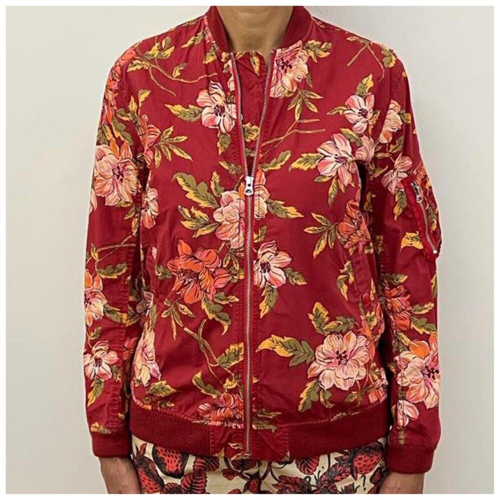 Ralph Lauren Red Floral Bomber Jacket